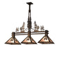 Meyda Lighting Winter Pine 82171 45" 3-Light Antique Copper Tall Pines Island Pendant Light With Silver Mica Shade Glass