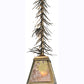 Meyda Lighting Winter Pine 9" Antique Copper Mini Pendant Light With Silver Mica Shade Glass