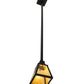 Meyda Lighting Winter Pine 9" Craftsman Brown Pendant Light With Beige Iridescent Shade Glass