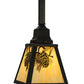 Meyda Lighting Winter Pine 9" Craftsman Brown Pendant Light With Beige Iridescent Shade Glass