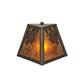 Meyda Lighting Winter Pine 9" Craftsman Brown Wall Sconce With Amber Mica Shade Glass