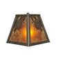 Meyda Lighting Winter Pine 9" Craftsman Brown Wall Sconce With Amber Mica Shade Glass