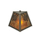 Meyda Lighting Winter Pine 9" Craftsman Brown Wall Sconce With Amber Mica Shade Glass