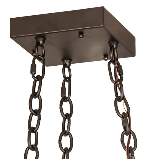 Meyda Lighting Winter Solstice 261726 51" 6-Light Oil Rubbed Bronze Island Chandelier With Beige Shade Glass
