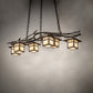 Meyda Lighting Winter Solstice 261726 51" 6-Light Oil Rubbed Bronze Island Chandelier With Beige Shade Glass