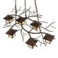 Meyda Lighting Winter Solstice 261726 51" 6-Light Oil Rubbed Bronze Island Chandelier With Beige Shade Glass