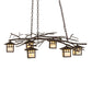 Meyda Lighting Winter Solstice 261726 51" 6-Light Oil Rubbed Bronze Island Chandelier With Beige Shade Glass