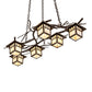 Meyda Lighting Winter Solstice 261726 51" 6-Light Oil Rubbed Bronze Island Chandelier With Beige Shade Glass