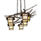 Meyda Lighting Winter Solstice 261726 51" 6-Light Oil Rubbed Bronze Island Chandelier With Beige Shade Glass