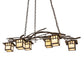 Meyda Lighting Winter Solstice 261726 51" 6-Light Oil Rubbed Bronze Island Chandelier With Beige Shade Glass