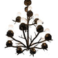 Meyda Lighting Winter Solstice 30" 12-Light 2-Tier Antique Copper Chandelier With White Statuario Idalight Shade Glass