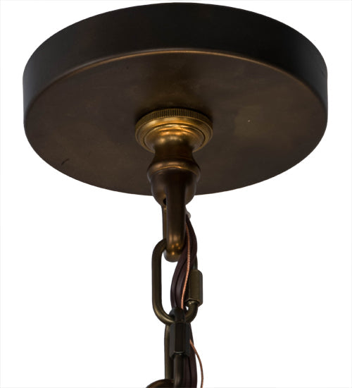 Meyda Lighting Winter Solstice 30" 12-Light 2-Tier Antique Copper Chandelier With White Statuario Idalight Shade Glass