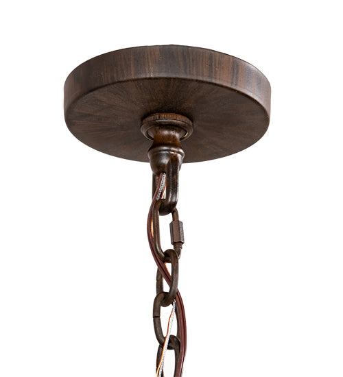Meyda Lighting Winter Solstice 30" 12-Light Classic Rust Chandelier With Ivorygrain Idalight Shade