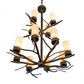 Meyda Lighting Winter Solstice 30" 12-Light Classic Rust Chandelier With Ivorygrain Idalight Shade
