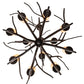 Meyda Lighting Winter Solstice 30" 12-Light Classic Rust Chandelier With Ivorygrain Idalight Shade