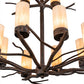 Meyda Lighting Winter Solstice 30" 12-Light Classic Rust Chandelier With Ivorygrain Idalight Shade