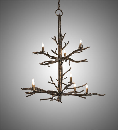 Meyda Lighting Winter Solstice 36" 9-Light Antique Copper Chandelier