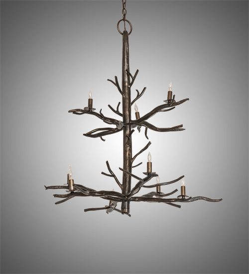 Meyda Lighting Winter Solstice 36" 9-Light Antique Copper Chandelier