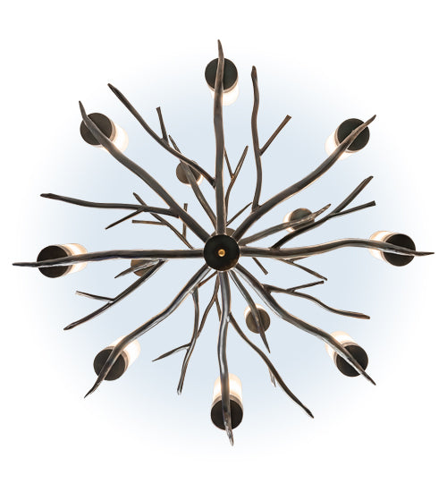 Meyda Lighting Winter Solstice 42" 12-Light Dark Burnished Antique Copper Chandelier With Whitestone Idalight Shade