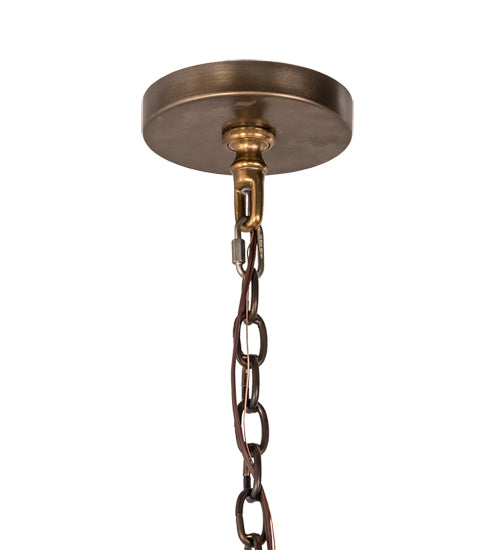 Meyda Lighting Winter Solstice 44" 8-Light Light Burnished Antique Copper Island Chandelier With Amber Faux Candlelight