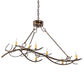 Meyda Lighting Winter Solstice 44" 8-Light Light Burnished Antique Copper Island Chandelier With Amber Faux Candlelight