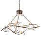 Meyda Lighting Winter Solstice 44" 8-Light Light Burnished Antique Copper Island Chandelier With Amber Faux Candlelight