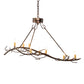 Meyda Lighting Winter Solstice 44" 8-Light Light Burnished Antique Copper Island Chandelier With Amber Faux Candlelight