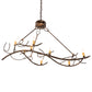 Meyda Lighting Winter Solstice 44" 8-Light Light Burnished Antique Copper Island Chandelier With Amber Faux Candlelight