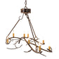 Meyda Lighting Winter Solstice 44" 8-Light Light Burnished Antique Copper Island Chandelier With Amber Faux Candlelight