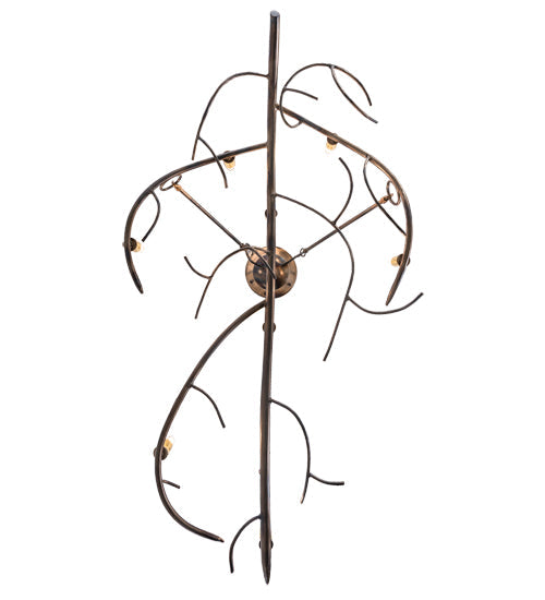 Meyda Lighting Winter Solstice 44" 8-Light Light Burnished Antique Copper Island Chandelier With Amber Faux Candlelight