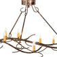 Meyda Lighting Winter Solstice 44" 8-Light Light Burnished Antique Copper Island Chandelier With Amber Faux Candlelight
