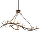 Meyda Lighting Winter Solstice 44" 8-Light Light Burnished Antique Copper Island Chandelier With Amber Faux Candlelight