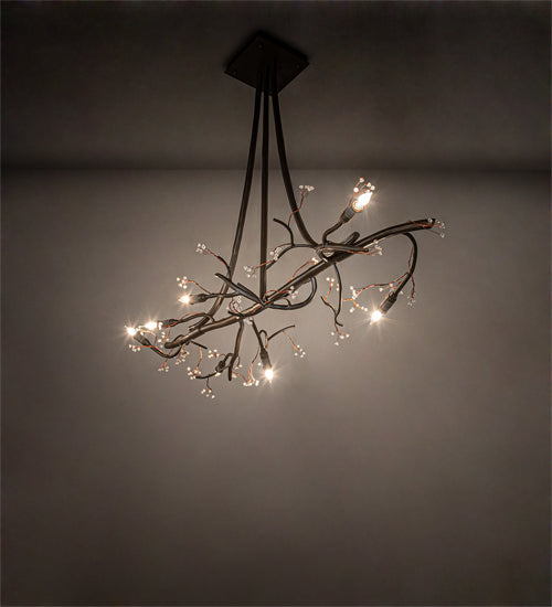 Meyda Lighting Winter Solstice 48" 8-Light Oil Rubbed Bronze Budding Chandelier With Clear Accents Shade Glass