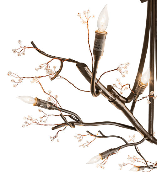 Meyda Lighting Winter Solstice 48" 8-Light Oil Rubbed Bronze Budding Chandelier With Clear Accents Shade Glass
