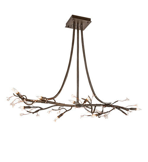Meyda Lighting Winter Solstice 48" 8-Light Oil Rubbed Bronze Budding Chandelier With Clear Accents Shade Glass