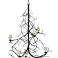 Meyda Lighting Winter Solstice 50" 6-Light Textured Black Empire Chandelier With White Natural Linen Shade