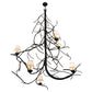 Meyda Lighting Winter Solstice 50" 6-Light Textured Black Empire Chandelier With White Natural Linen Shade
