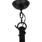 Meyda Lighting Winter Solstice 50" 6-Light Textured Black Empire Chandelier With White Natural Linen Shade