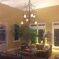 Meyda Lighting Winter Solstice 50" 6-Light Wrought Iron Chandelier With Creamy Natural Linen Shade
