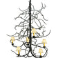 Meyda Lighting Winter Solstice 50" 6-Light Wrought Iron Chandelier With Creamy Natural Linen Shade