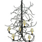 Meyda Lighting Winter Solstice 50" 6-Light Wrought Iron Chandelier With Creamy Natural Linen Shade
