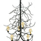 Meyda Lighting Winter Solstice 50" 6-Light Wrought Iron Chandelier With Creamy Natural Linen Shade
