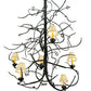 Meyda Lighting Winter Solstice 50" 6-Light Wrought Iron Chandelier With Creamy Natural Linen Shade