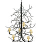 Meyda Lighting Winter Solstice 50" 6-Light Wrought Iron Chandelier With Creamy Natural Linen Shade