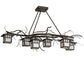 Meyda Lighting Winter Solstice 51" 6-Light Oil Rubbed Bronze Island Chandelier With Beige Shade Glass