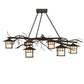 Meyda Lighting Winter Solstice 51" 6-Light Oil Rubbed Bronze Island Chandelier With Beige Shade Glass