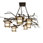 Meyda Lighting Winter Solstice 51" 6-Light Oil Rubbed Bronze Island Chandelier With Beige Shade Glass