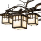 Meyda Lighting Winter Solstice 51" 6-Light Oil Rubbed Bronze Island Chandelier With Beige Shade Glass