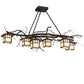 Meyda Lighting Winter Solstice 51" 6-Light Oil Rubbed Bronze Island Chandelier With Beige Shade Glass