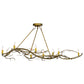 Meyda Lighting Winter Solstice 57" 8-Light Transparent Gold Island Chandelier With Ivory Faux Candlelight